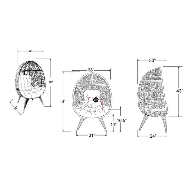 Egg chair dimensions store