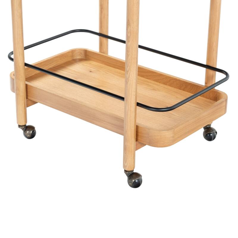 SAFAVIEH Couture Krystof 2-Shelf Wood Bar cart - 30"W x 20"D x 31"H