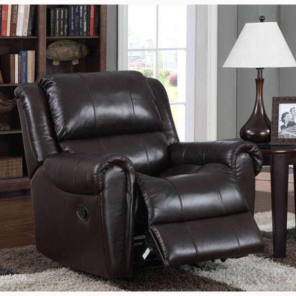 Kadri Brown Italian Leather Rocker Recliner Chair Overstock 28067833
