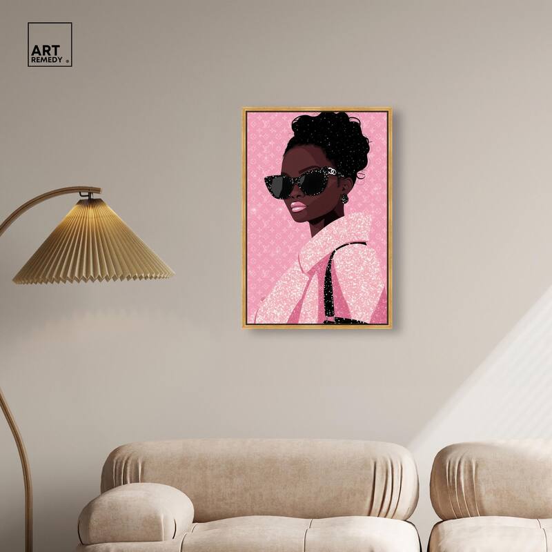 Pink Luxury Woman Canvas by Art Remedy