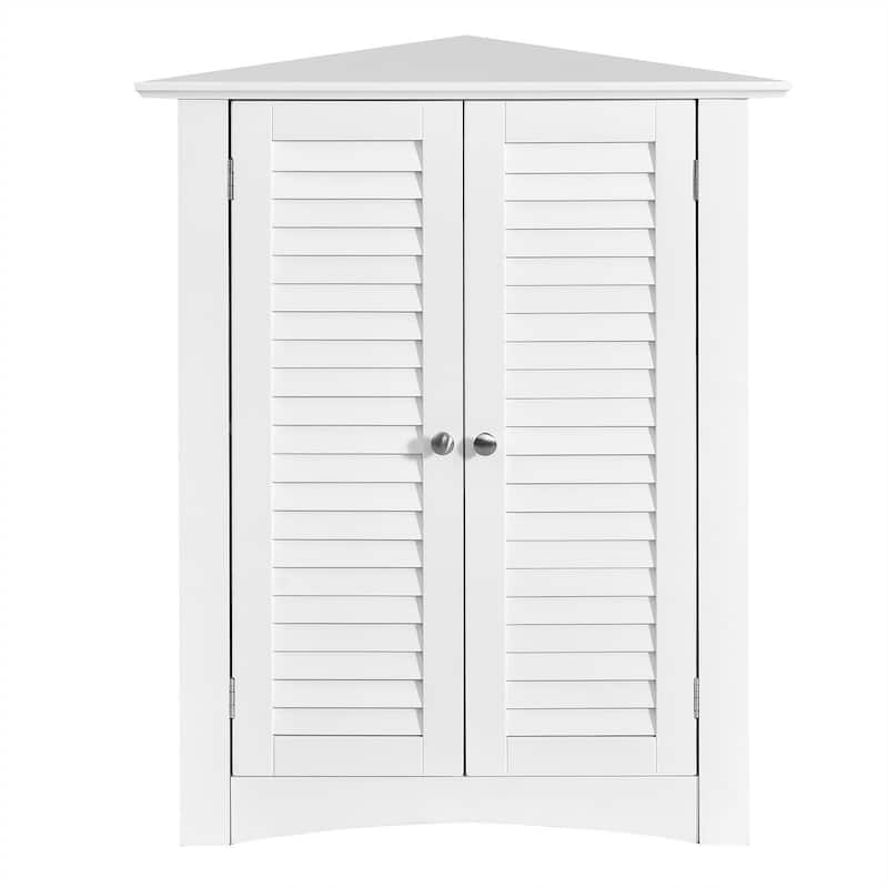 Costway Corner Storage Cabinet Freestanding Floor Cabinet Bathroom w/