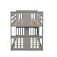 preview thumbnail 6 of 10, Gray Twin over Twin Size Solid Wood Bunk Bed with Ladder and Fence for Kids, Bedroom