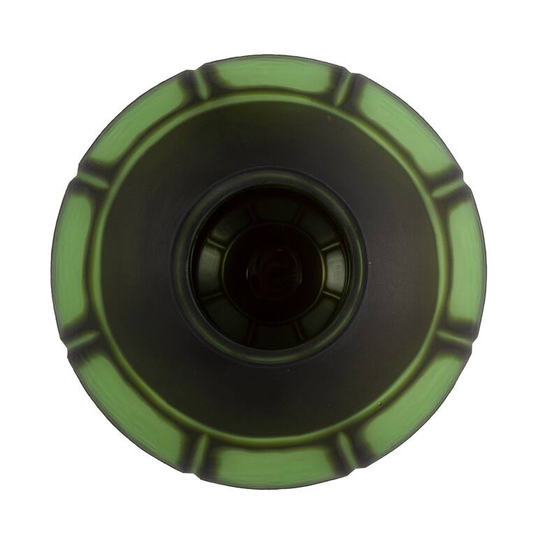 Allan Andrews Square Patterned Frosted Green Contemporary Decorative Glass Vase