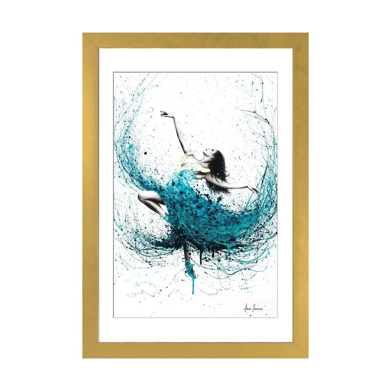 iCanvas "Teal Dancer" by Ashvin Harrison - Gold - 32x24x1