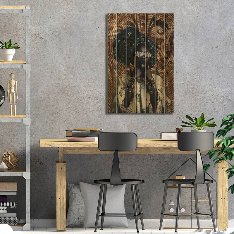 Aduke Print On Wood by Harry Odunze - Multi-Color