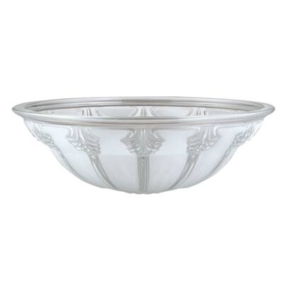 Aspen Creative 23152-11,Torchiere/Swag/Pendant/Island Fixture Glass. Clear&Sandblasted/2 Tone Finish.3-7/8" H x 11-3/4" D