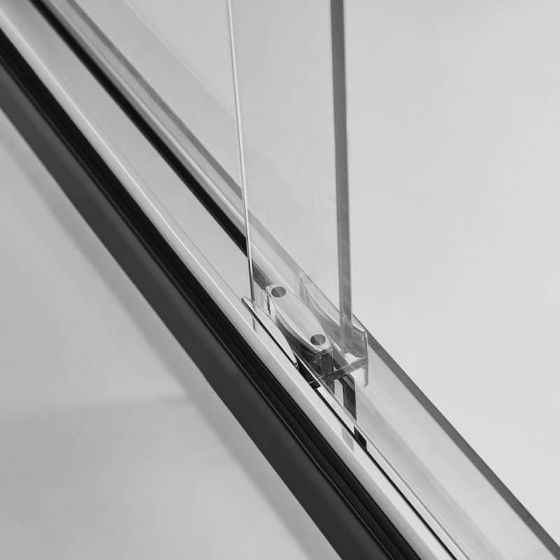 Frederick 47 in. W x 76 in. H Sliding Semi-Frameless Shower Door in Brushed Nickel with Clear Glass - 48 x 76 - 48 x 76