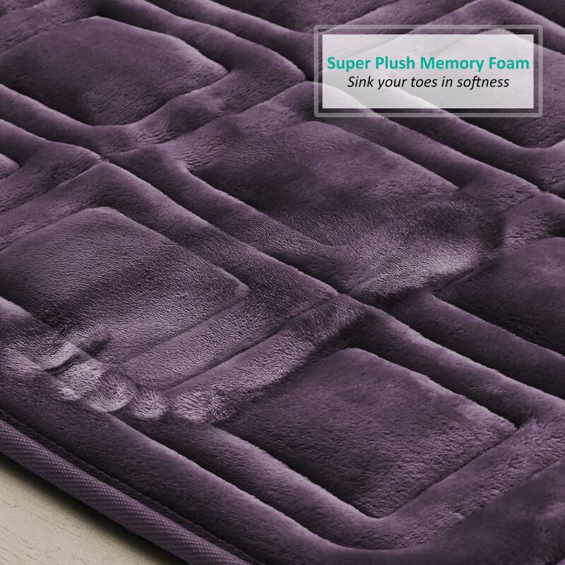 Clara Clark Ultra Soft Non Slip and Absorbent Bath Rug - Waffled Velvet Memory Foam Bath Mat