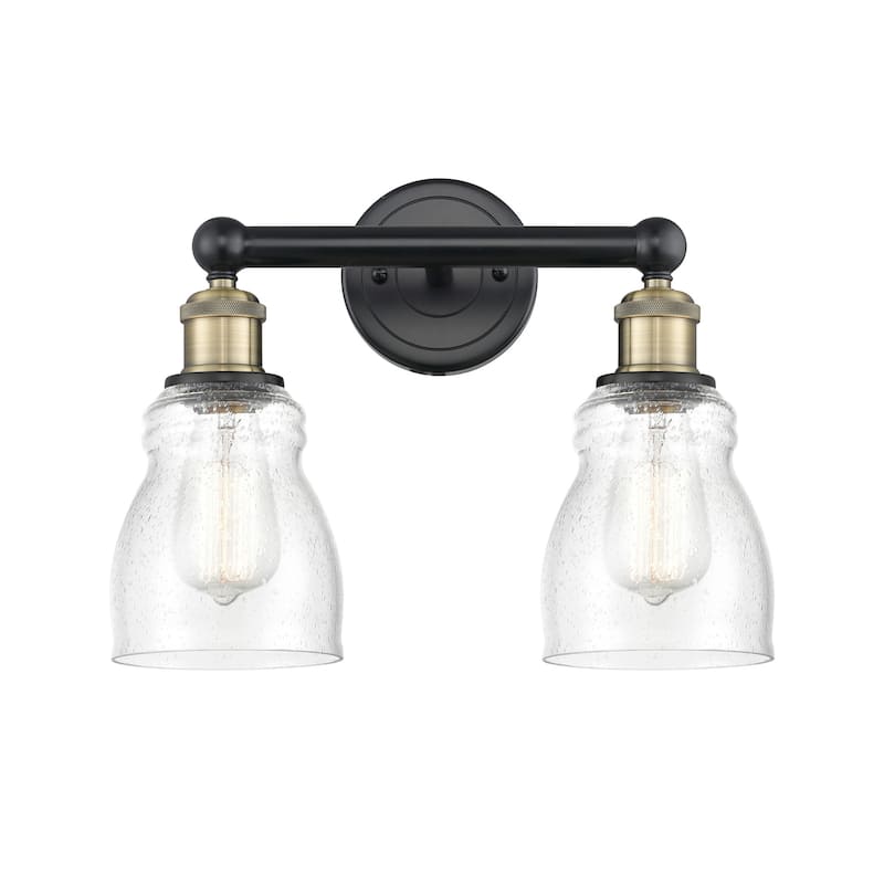 Innovations Lighting 616-2W-12-14 Ellery Vanity Ellery 2 Light 14" - Black Antique Brass / Seedy