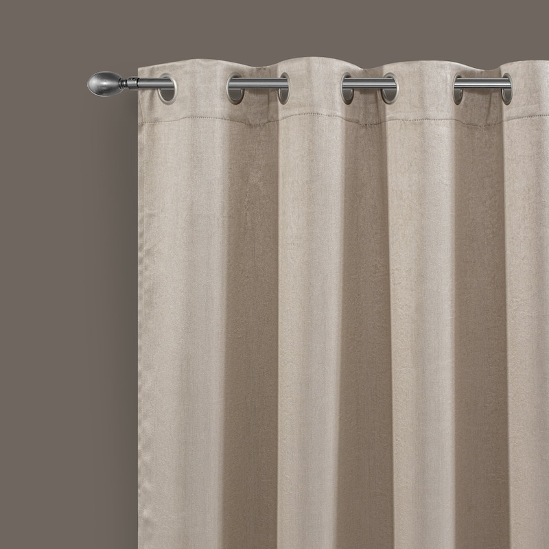 Dainty Home Brookville Metallic Sheen Blackout Grommet Single Panel Extra Wide Curtains