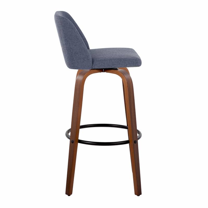 Carson Carrington Vallberga 30" Fixed-Height Bar Stool with Walnut Wood Base (Set of 2)