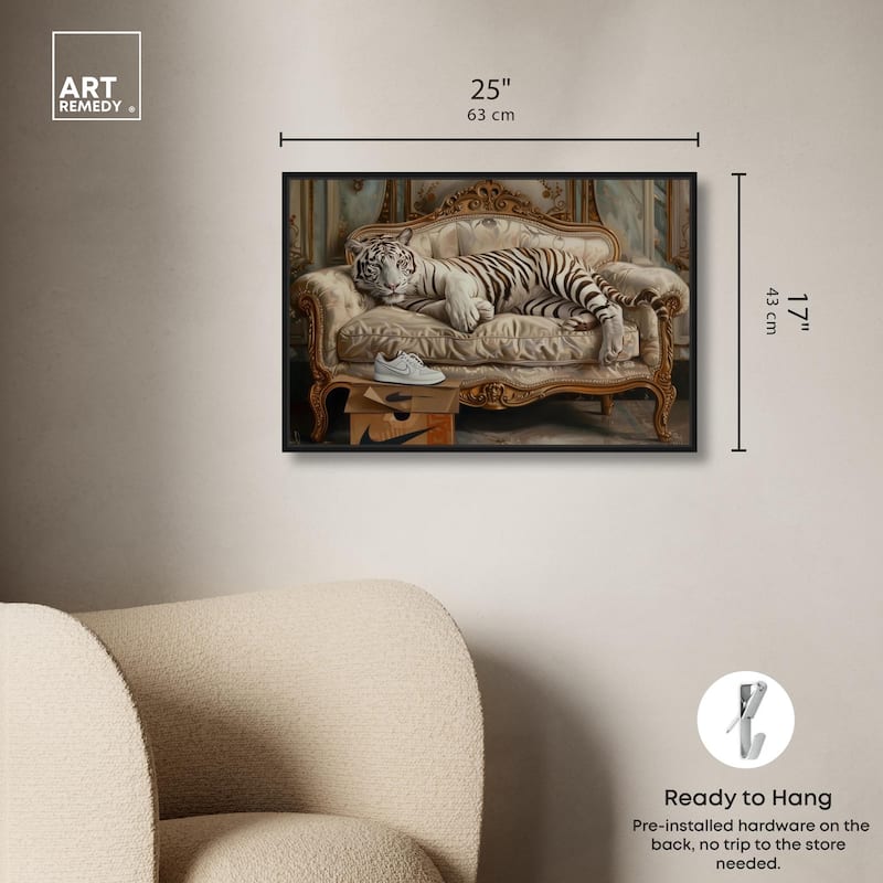 Lounging Sneaker Tiger Canvas by Art Remedy