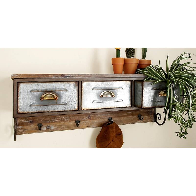 Wood Wall Shelf - Brown - Roche River Decor
