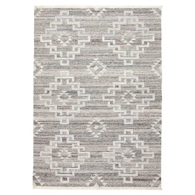 ECARPETGALLERY Flat-Weave Ankara FW Grey Wool Kilim - 5'5 x 7'7