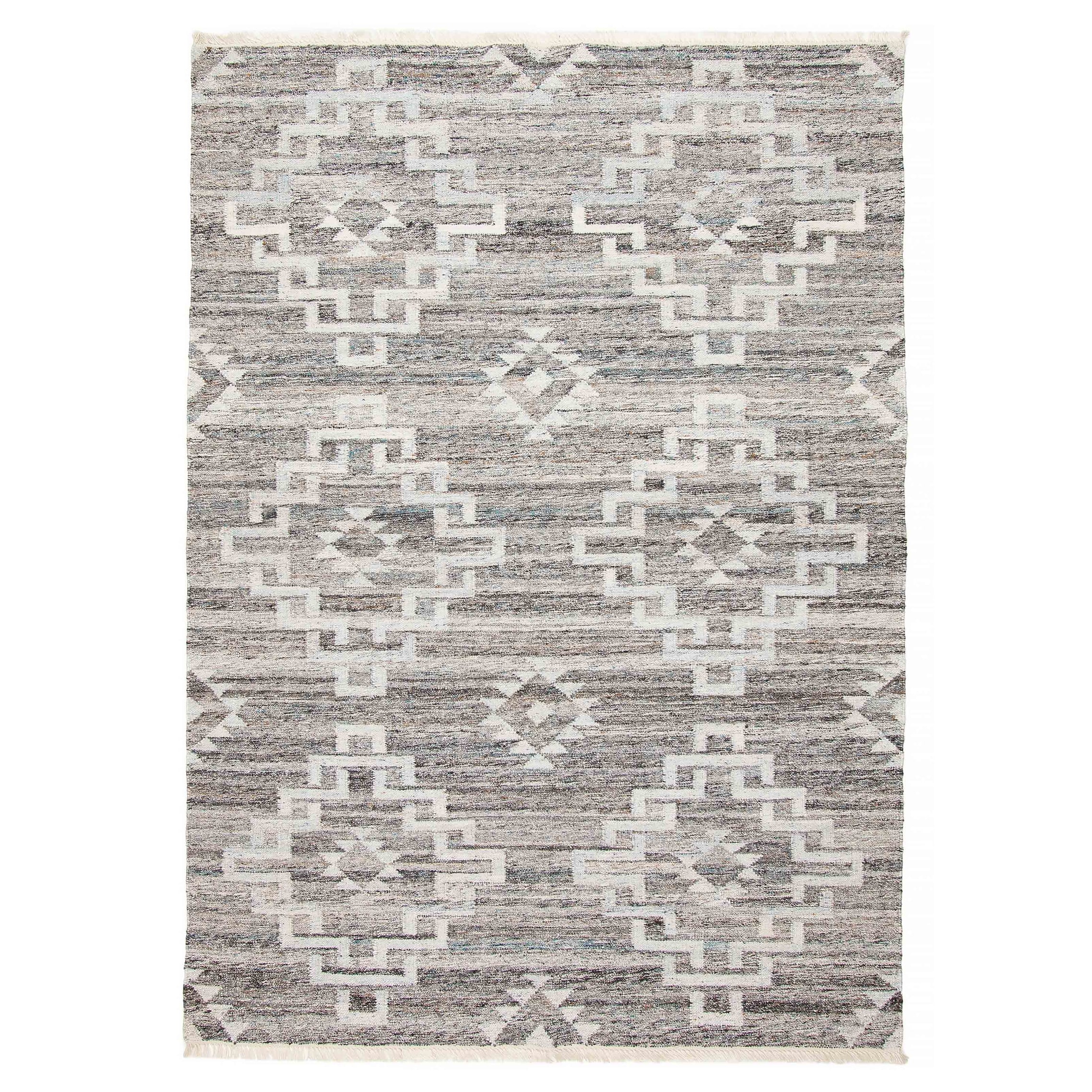 ECARPETGALLERY Flat-Weave Ankara FW Grey Wool Kilim - 5'5 x 7'7