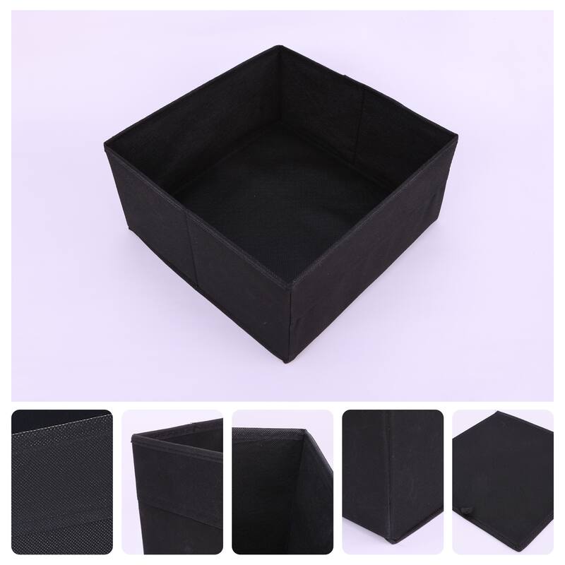 Fabric Storage Cube, Storage Bin for Shelves Closet, Collapsible Storage Basket for Organizing Clothes Books - Black - 12*12*6in