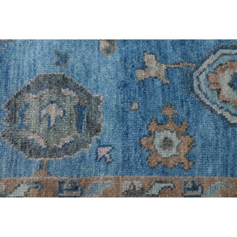 ECARPETGALLERY Hand-knotted Modern Oushak Blue Wool Rug - 9'1 x 11'10