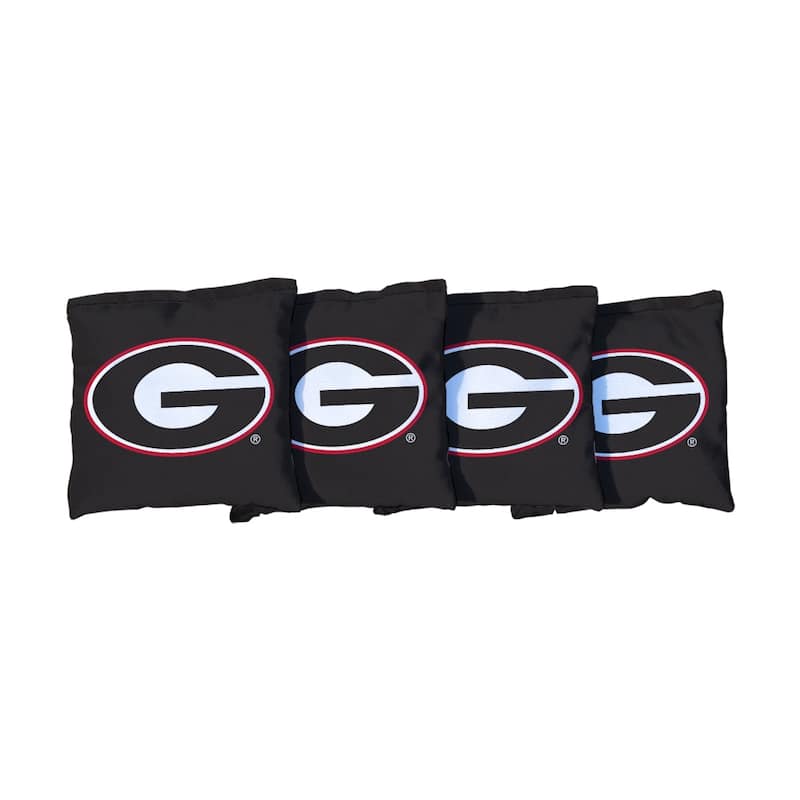 Georgia Bulldogs Black Cornhole Bags - All-Weather Resin Filled