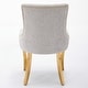 preview thumbnail 47 of 75, GDFStudio - Modern Dining Chair Set with Curved Gold-Plated Legs & Rivet Trim (Set of 2)