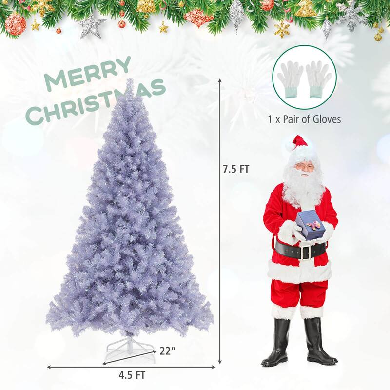 Costway 6.5 FT/7.5 FT Artificial Xmas Tree with 250/550 White LED - See Details