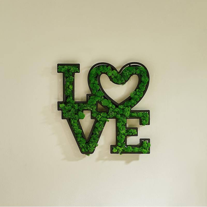 LOVE Letter Art Moss Home Wall Decor Bed Bath & Beyond 39590336
