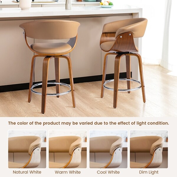 Glitzhome Set of 2 or 4 Modern Counter Bar Height Wooden Swivel Bar Stools On Sale Bed Bath Beyond 31410080