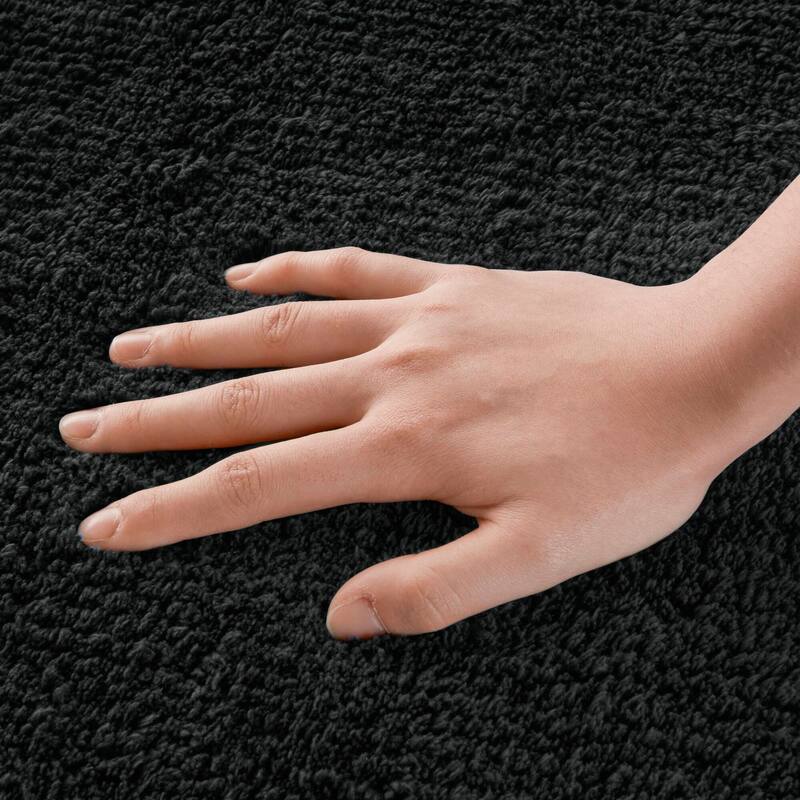 1 PCS 24x36"Tufted 3000 GSM Reversible Bath Rug Black - 3' x 2'