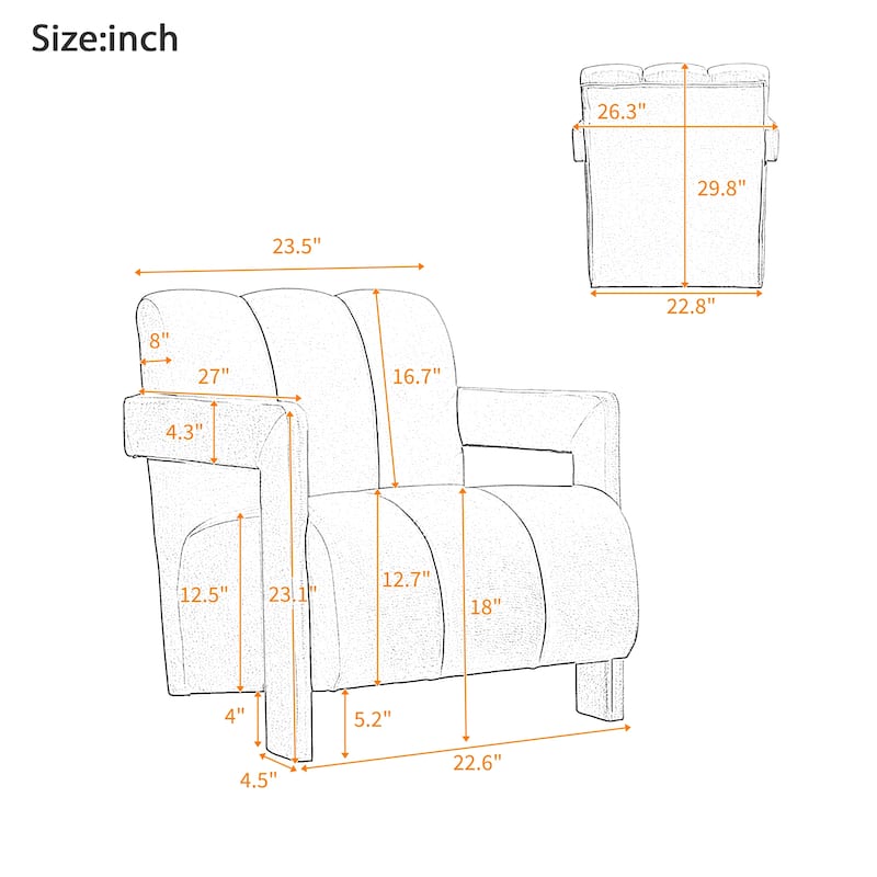 Stylish Side Chair Accent Chair White Dressing Chair Armchair Vanity Chair Reading Chair for Living Room