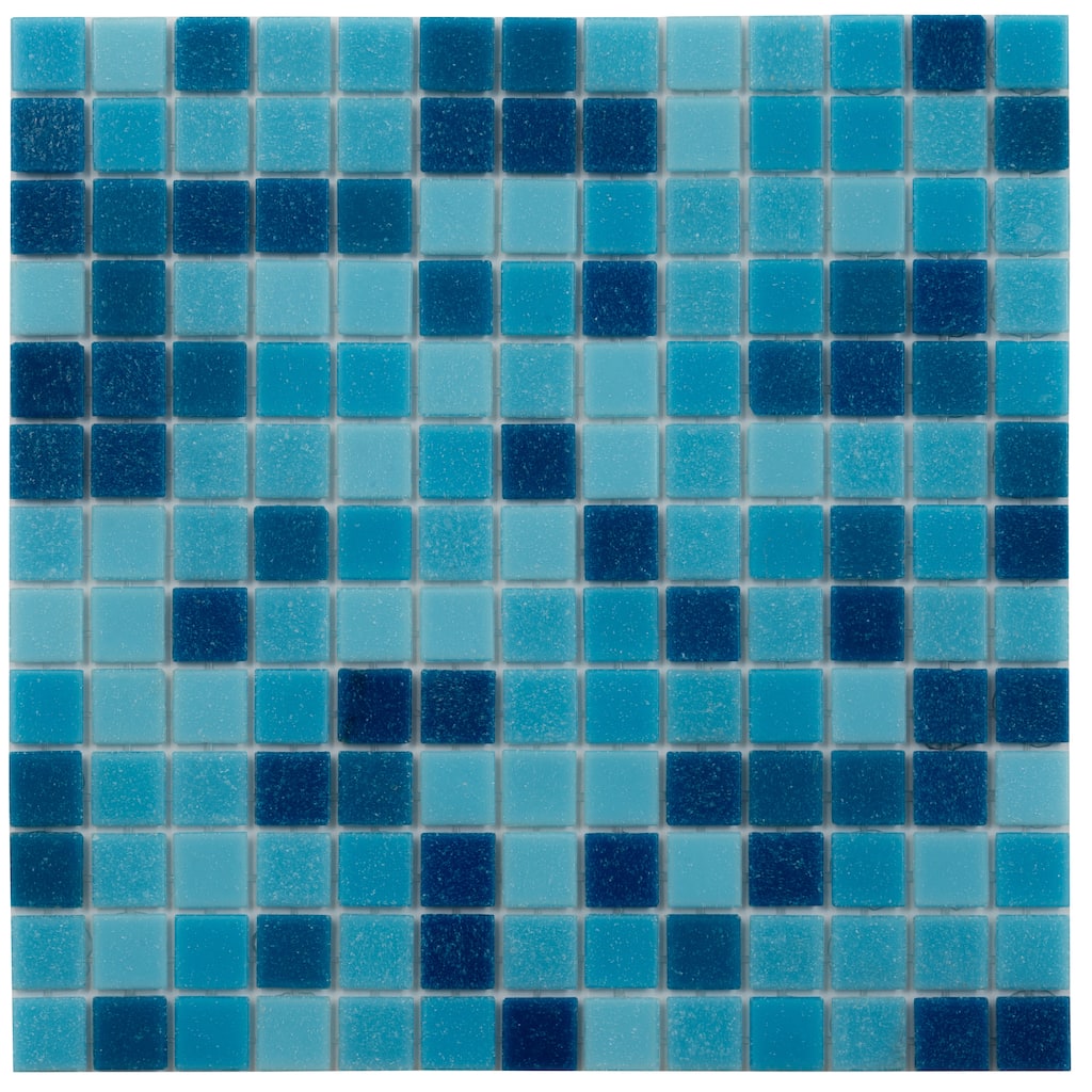 Apollo tile 12" x 12" Mingles Glossy Pacific Blue Glass Tile (20 sq ft/case) - 20 Pack