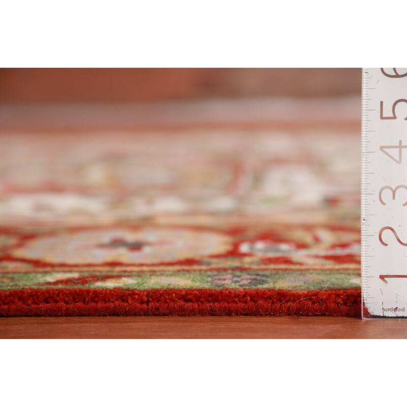 Hand Knotted Oriental 100% Wool Carpet Traditional Medallion Beige & Ivories Heriz (serapi) Area Rug - 9' 11'' X 8' 0''