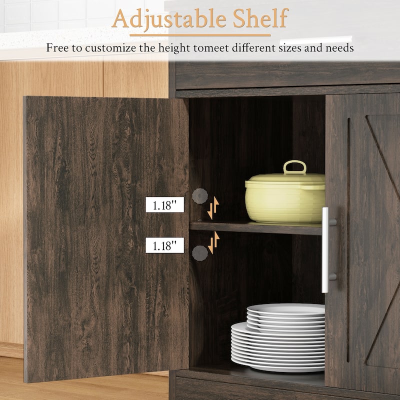 Futzca Multifunctional Storage Cabinet with Adjustable Shelves