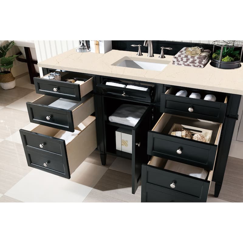 James Martin Vanities Brittany 60" Single Vanity, Black Onyx