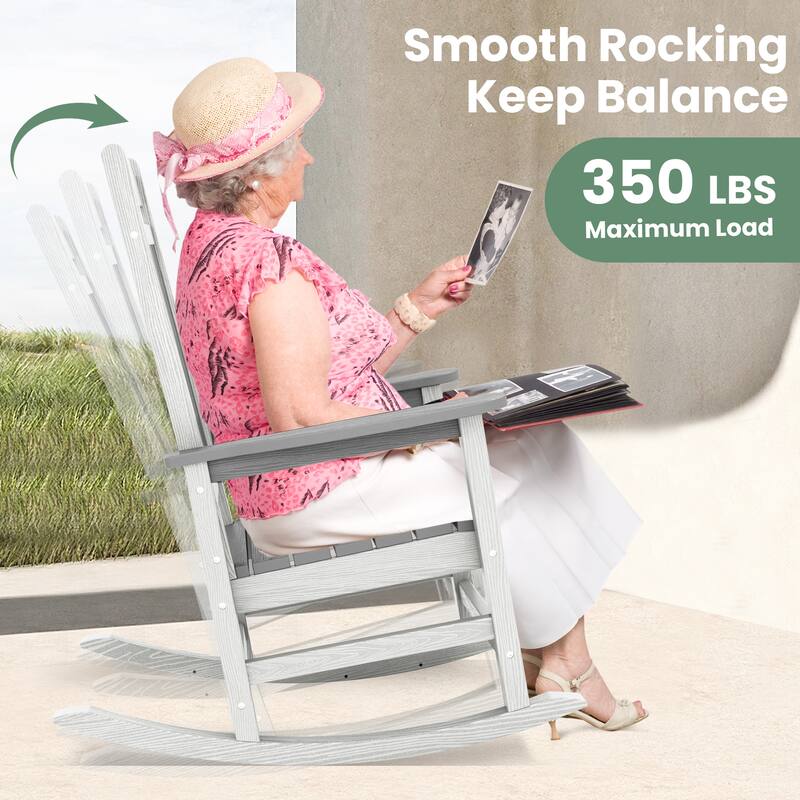 HDPE Outdoor Patio Rocking Plastic Adirondack Chair