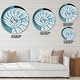 preview thumbnail 4 of 8, Designart 'Chambered Nautilus Shell' Oversized Coastal Wall CLock