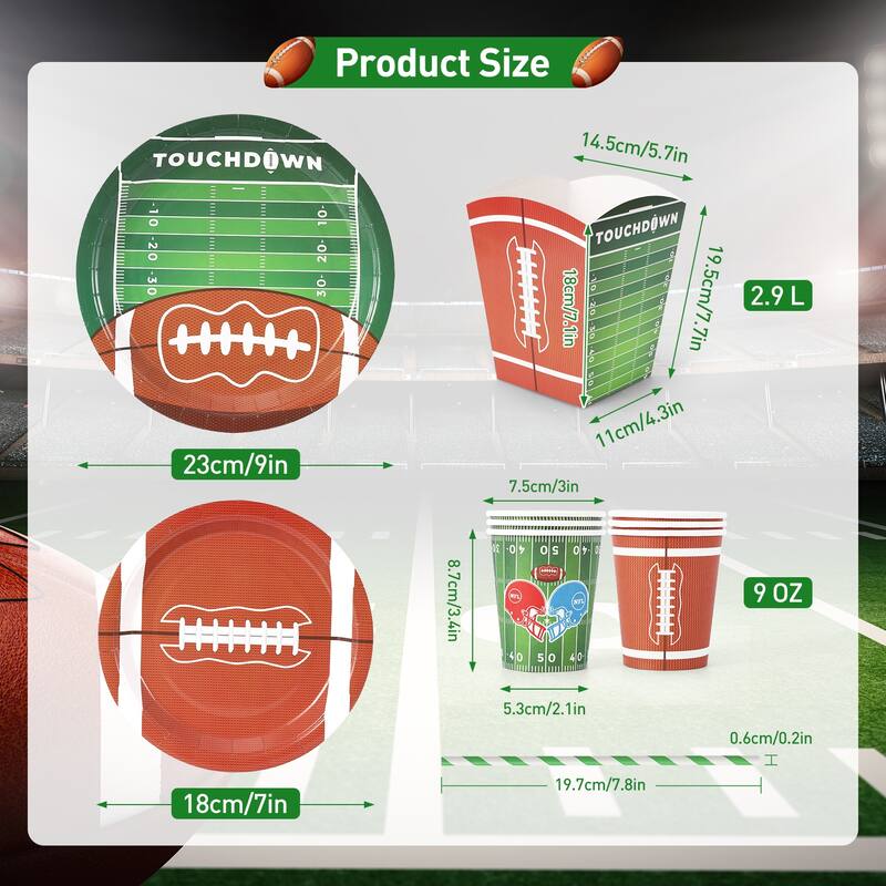 151 Pcs Football Party Tableware Set Serve 25