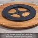 preview thumbnail 3 of 5, Mandala Round Acacia Wood Lazy Susan Turntable 14" Diameter for Serving Kitchen Organization Condiment Caddy