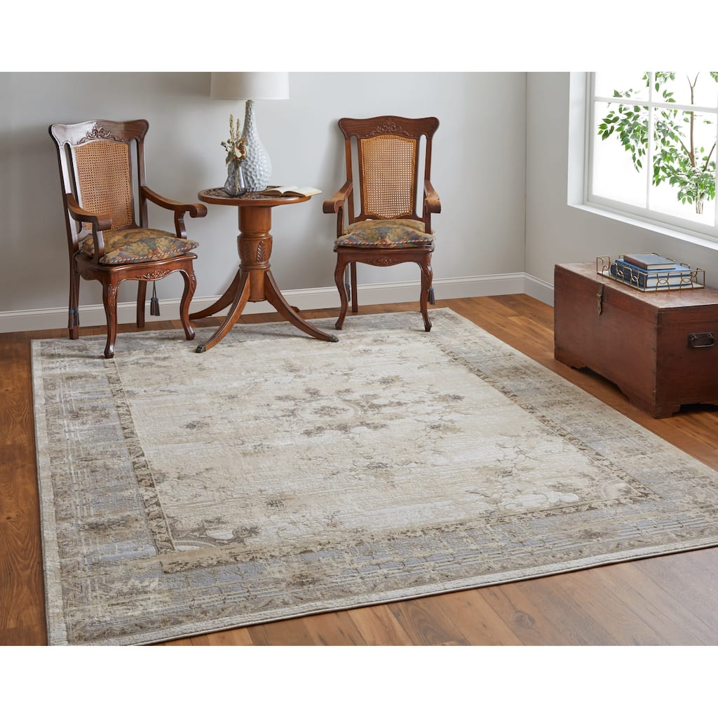Grand Bazaar Neoma Machine Made Bordered Traditional Area Rug