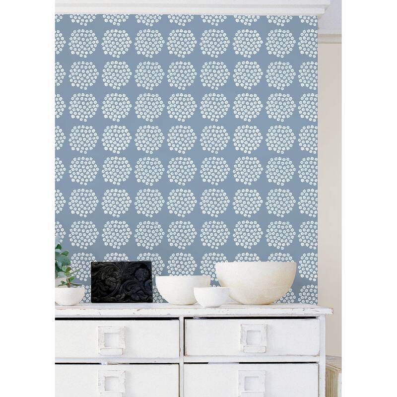 Marimekko Blue Puketti Peel & Stick Wallpaper