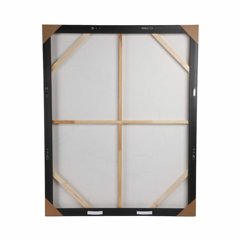 Wood Frame Canvas Wall Art Bold Abstract Texture Design - 60" Black