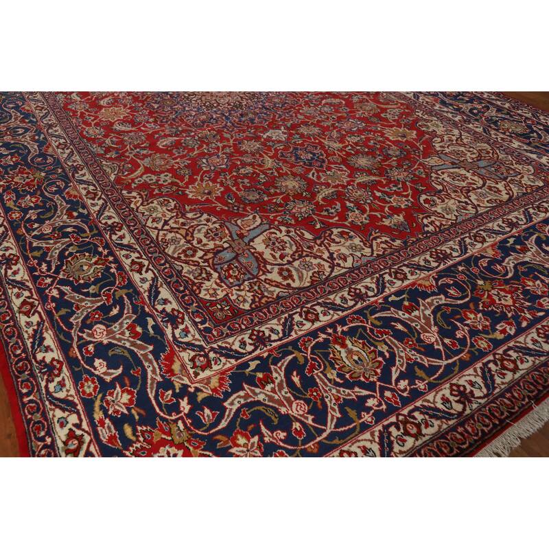 Hand Knotted Oriental 100% Wool Carpet Traditional Floral Red Najafabad Area Rug - 16' 8'' X 10' 4''