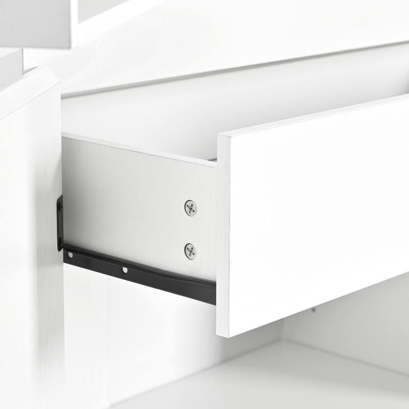 Farmhouse 72" Tall Kitchen Pantry Cabinet, Freestanding Curved Design with Adjustable Shelves and Hidden Drawer