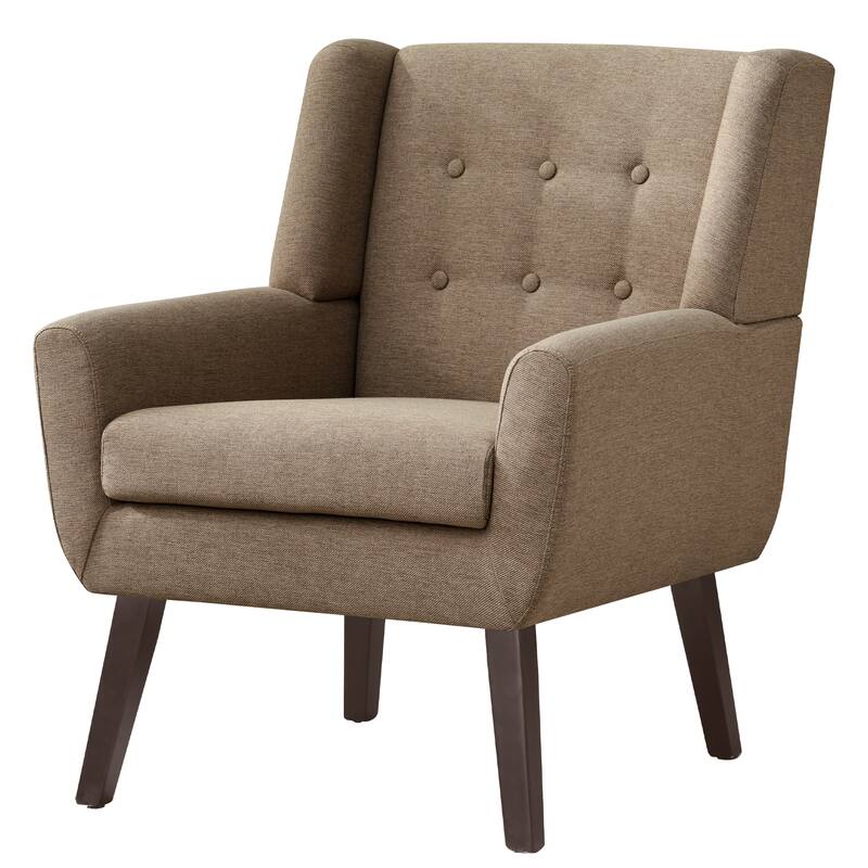HUIMO Modern Linen Upholstered Armchair Tufted Accent Chair