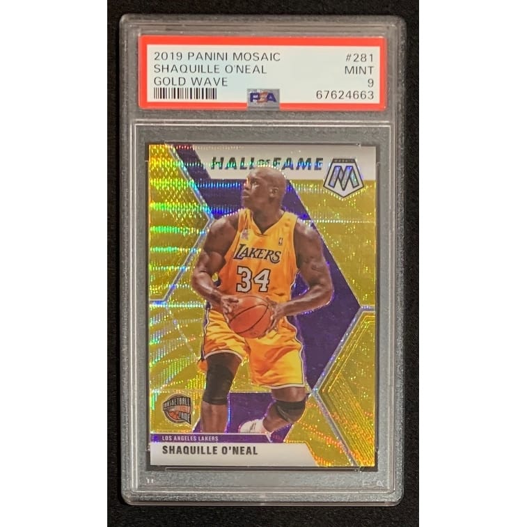 Shaquille O'Neal 2019 Panini Mosaic Gold Wave Basketball Card #281 Graded PSA 9 - 8'6" x 11'6"