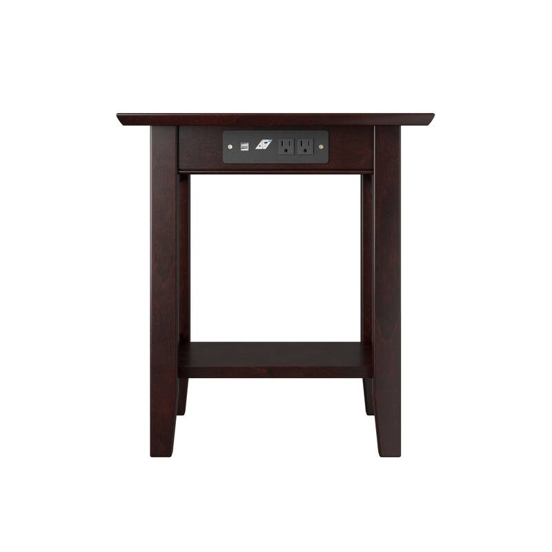 AFI Mission End Table with Charging Station