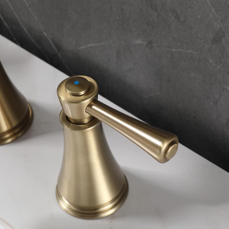 8 Inch Widespread Bathroom Faucet 3 Holes Brass Modern Double Handle Bathroom Sink Basin Vanity Faucets