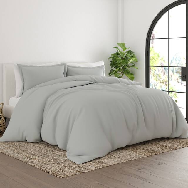 Simply Soft Ultra-soft 3-piece Duvet Cover Set - Light Gray - Twin - Twin XL