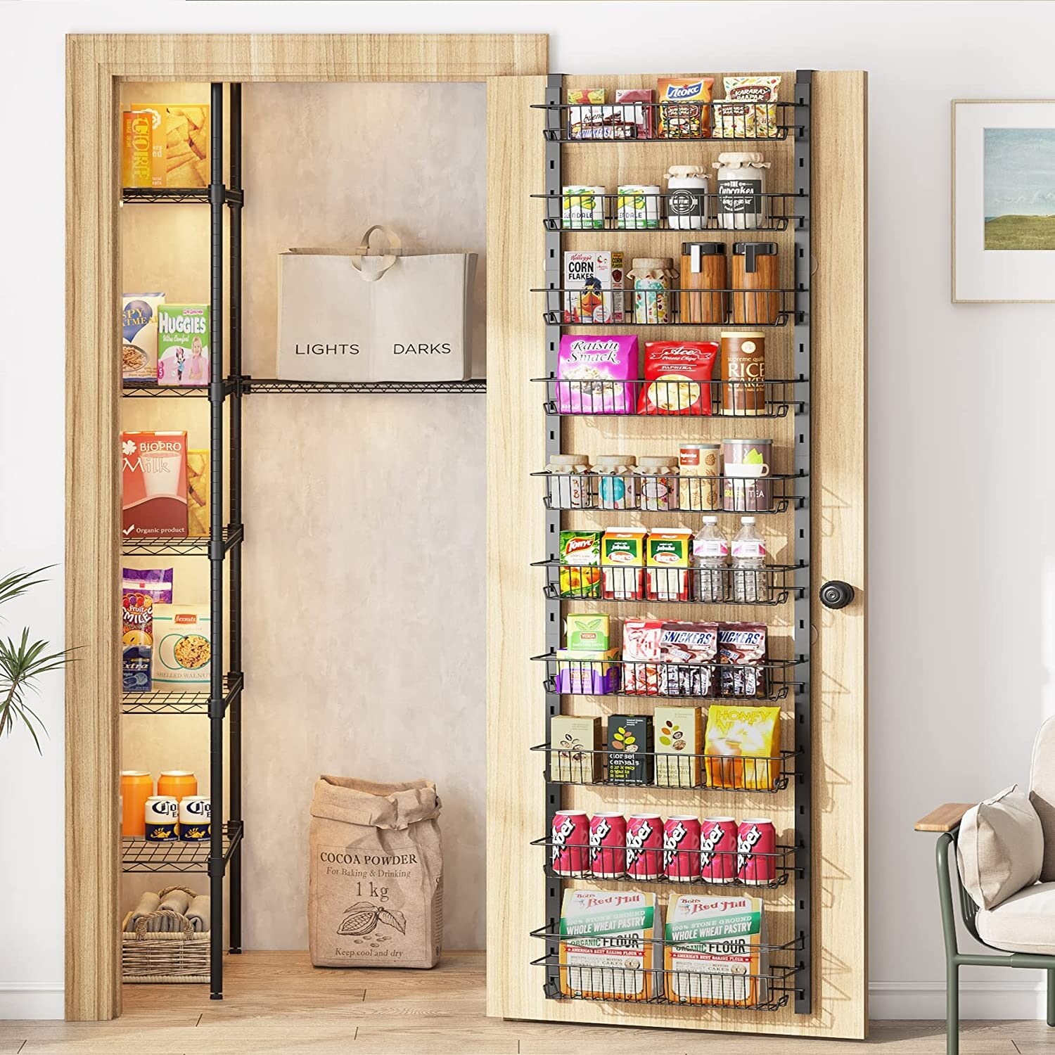 Over the door shop pantry organiser