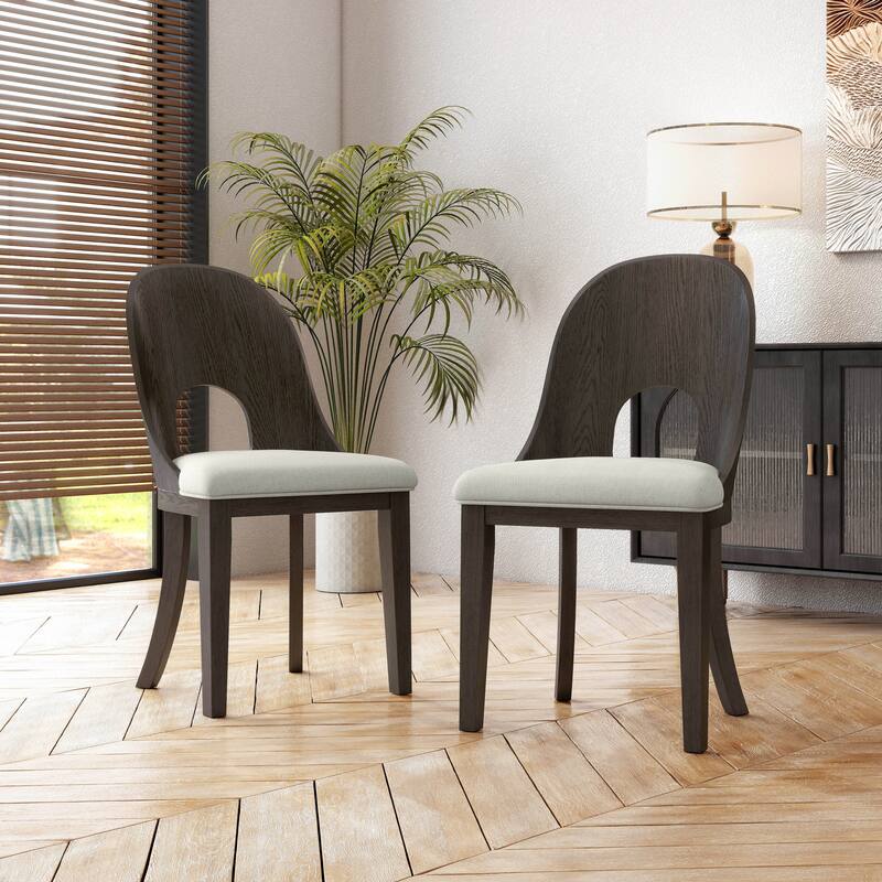 Furniture of America Piez Modern Bentwood Curved Wooden Side Chair (Set of 2) - Ash Grey