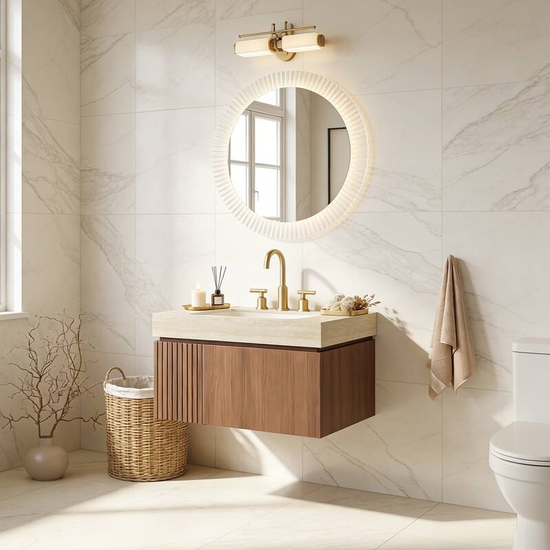Mondern Floating Bathroom Vanity with 3 Pre-drilled Faucet Holes
