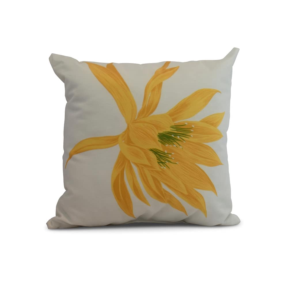 20 x 20 Inch Hojaver Floral Print Outdoor Pillow